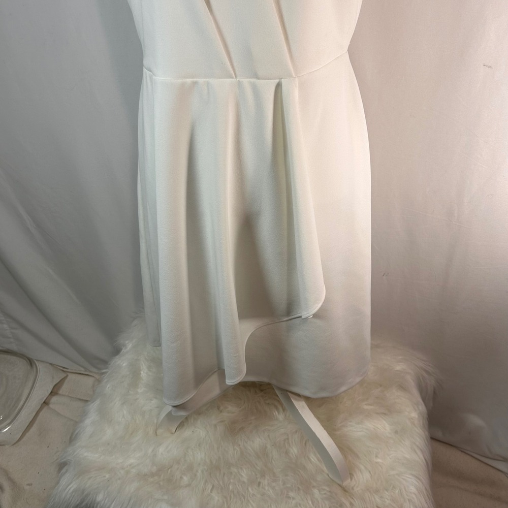 Calvin‎ Klein White Sleeveless Asymmetrical Draped Sheath Dress Size 10 - Picture 4 of 8